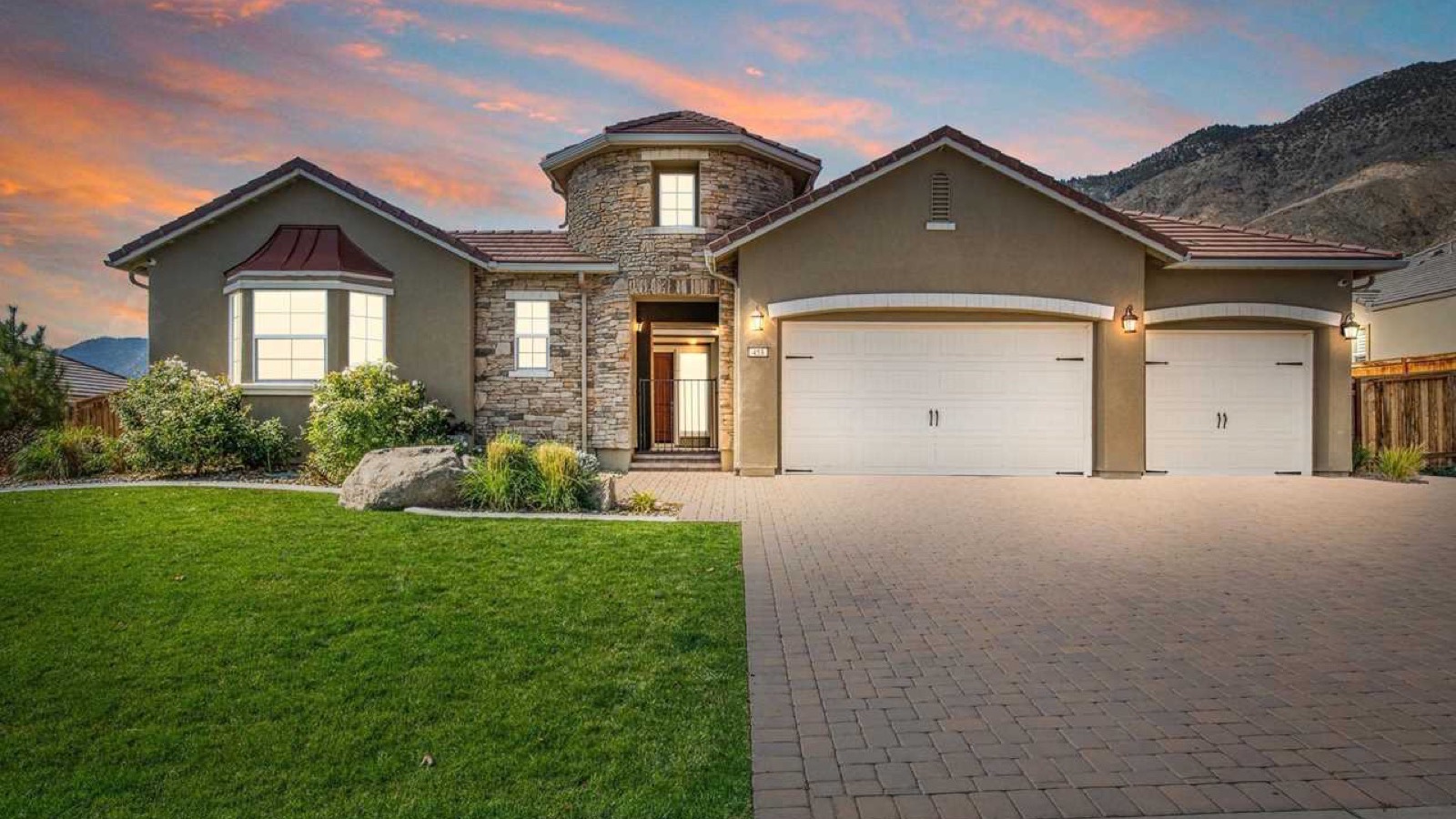 Lake Tahoe north shore neighborhood with luxury homes and mountain backdrop near Incline Village Nevada